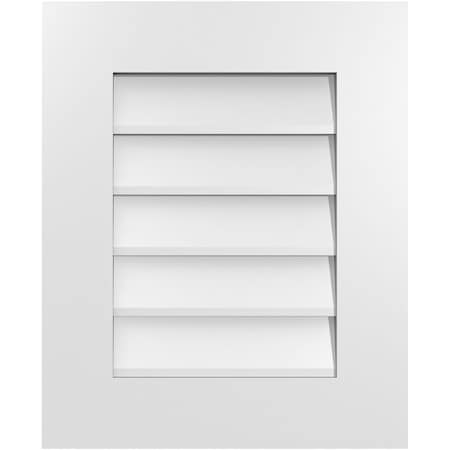 Ekena Millwork Vertical Surface Mount PVC Gable Vent: Non-Functional, w/ 3-1/2"W x 1"P Standard Frame, 18"W x 22"H GVPVE18X2201SN